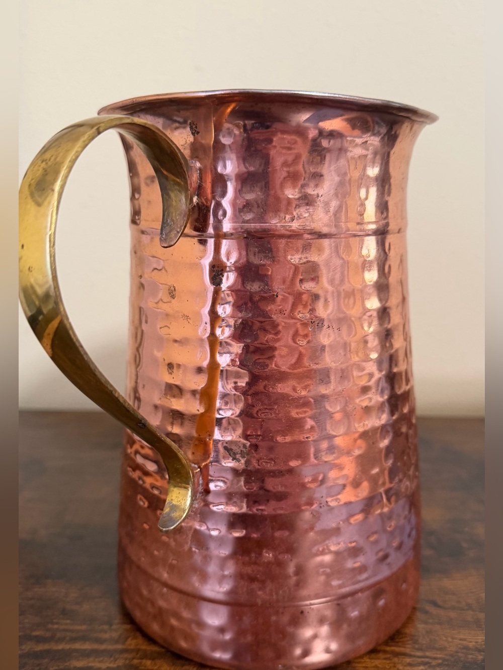 Hammered Copper Metalware Pitcher